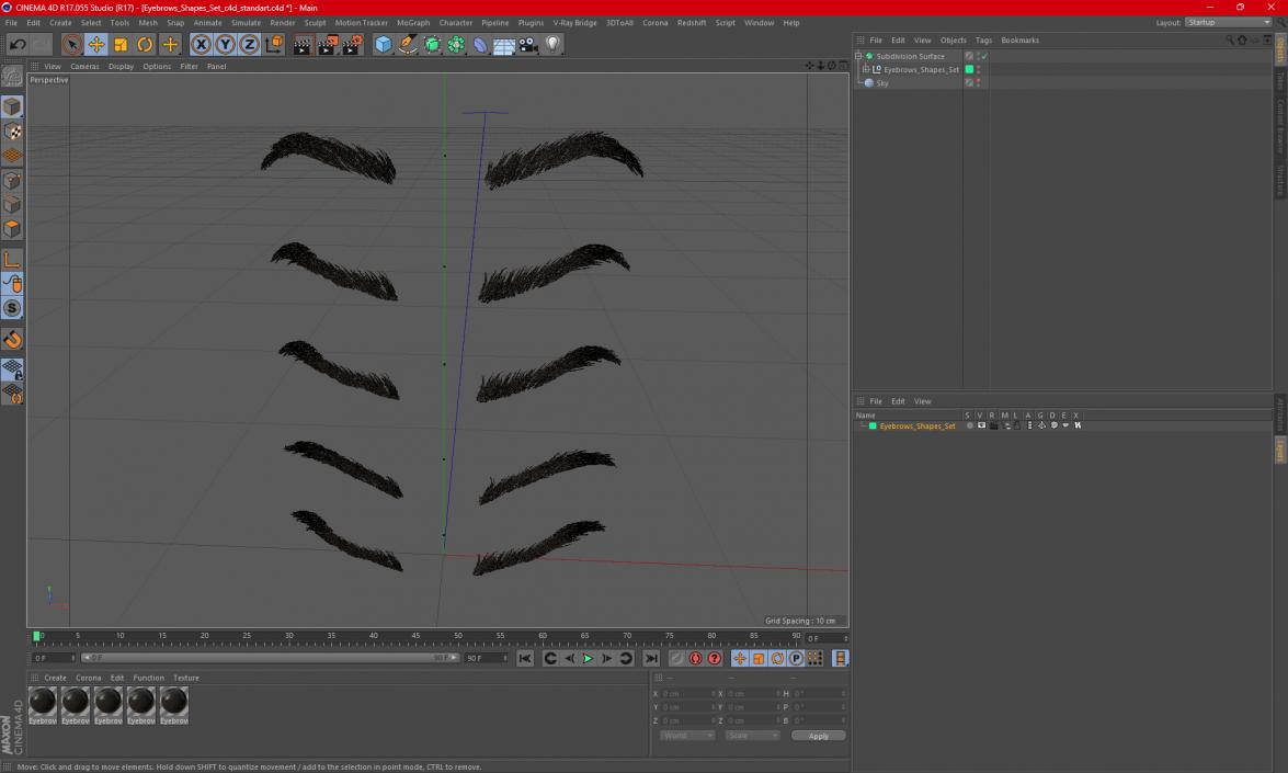 3D Eyebrows Shapes Set 2