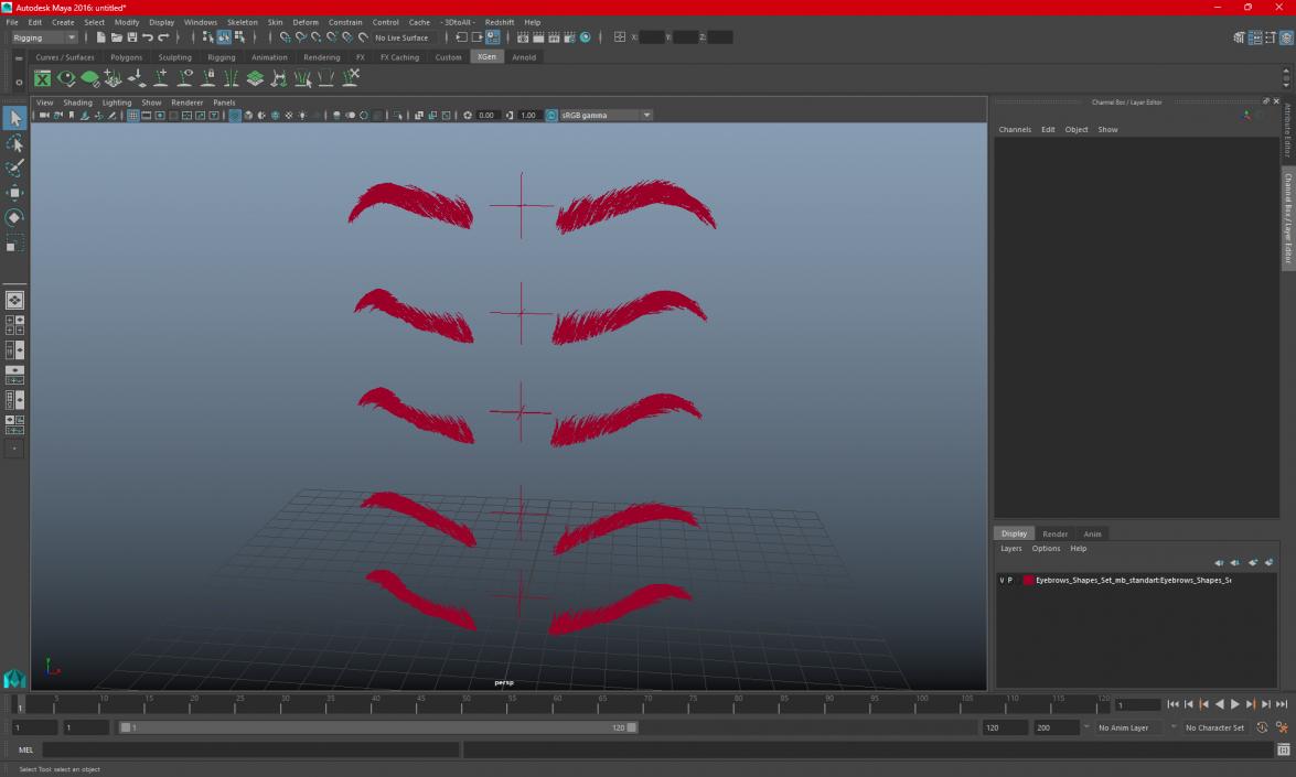 3D Eyebrows Shapes Set 2