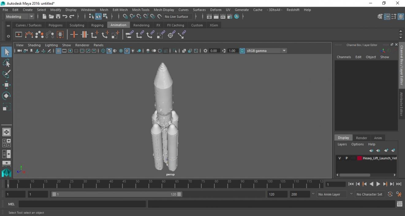 3D model Heavy Lift Launch Vehicle