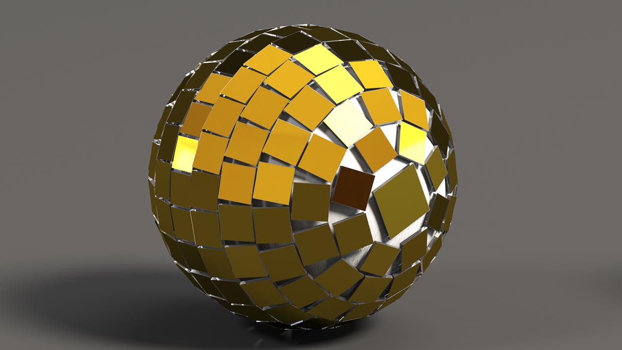 Small Christmas Tree Discoball Golden 3D