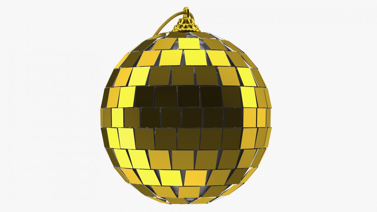 Small Christmas Tree Discoball Golden 3D