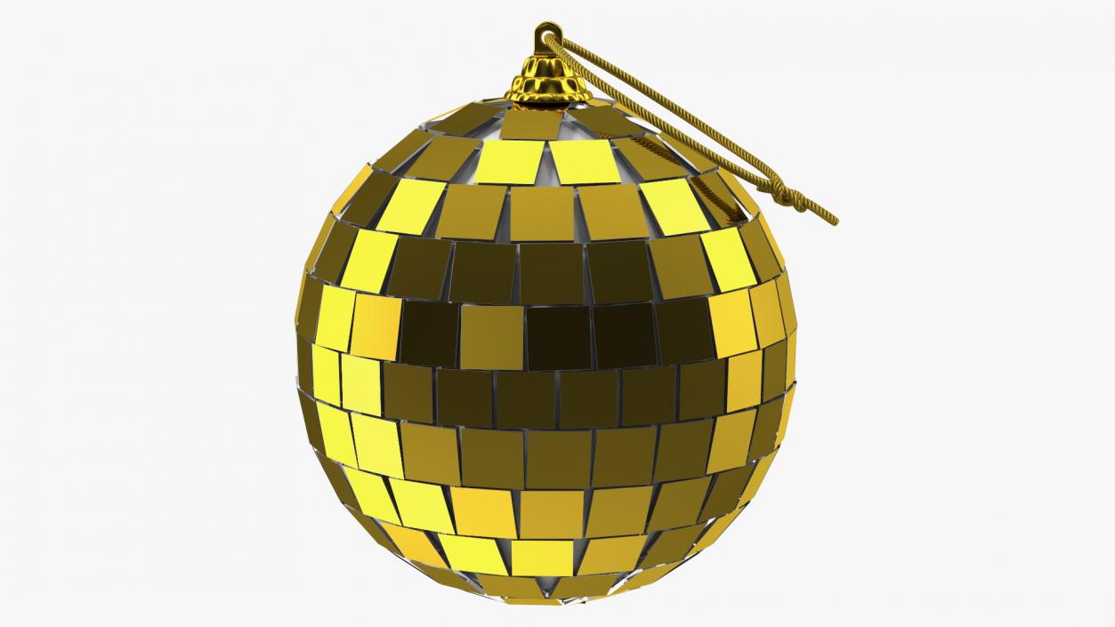 Small Christmas Tree Discoball Golden 3D