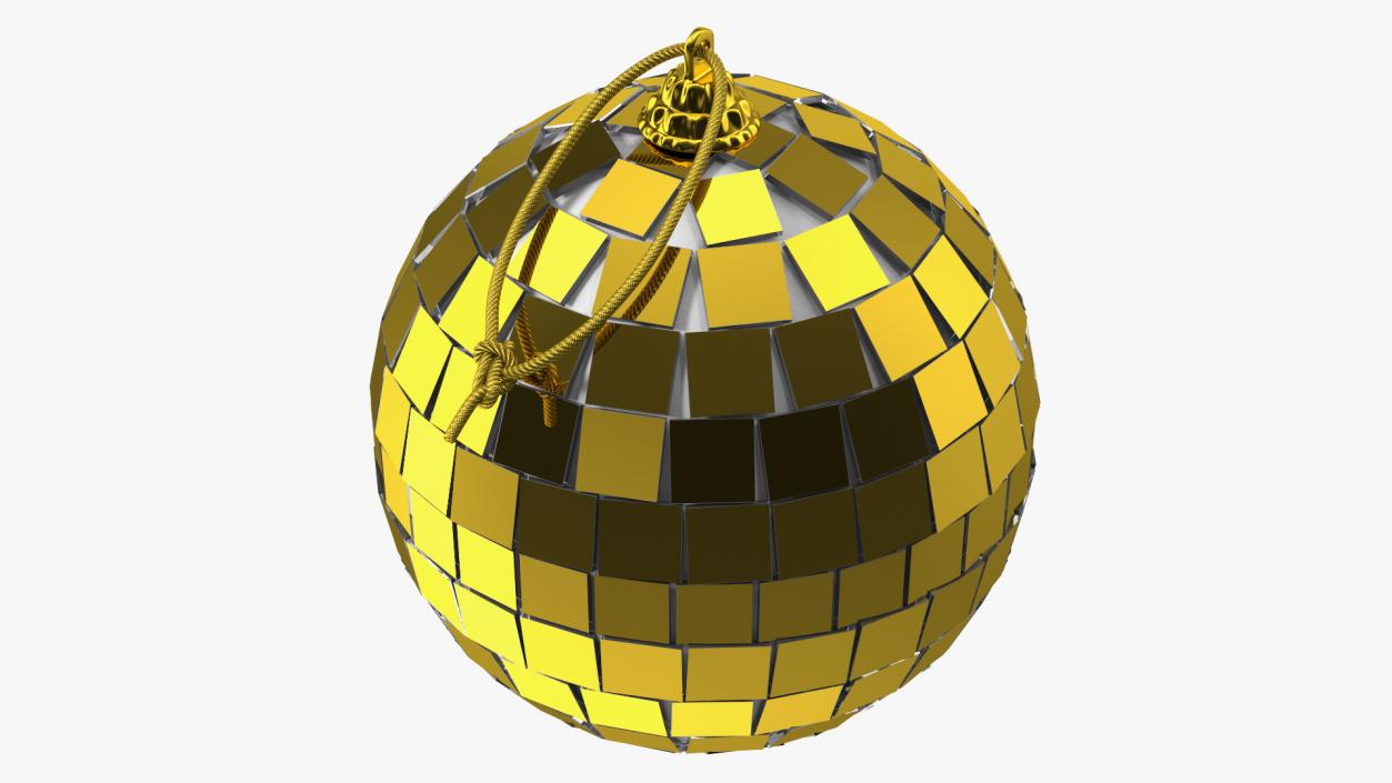 Small Christmas Tree Discoball Golden 3D