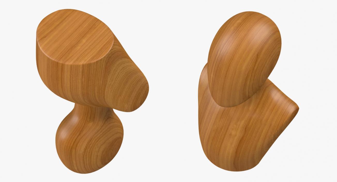 Solid Wood Female Mannequin Head 3D