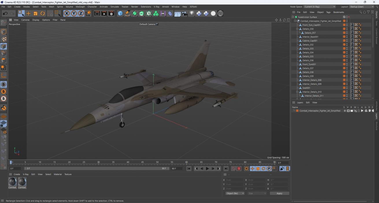 3D Combat Interceptor Fighter Jet Simplified