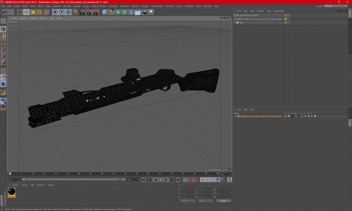 Kalashnikov Shotgun MP 155 Ultima Black 3D model