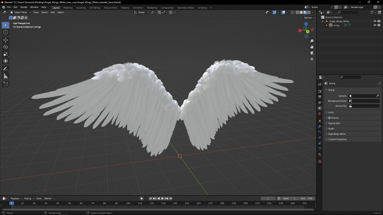 Angel Wings White 3D