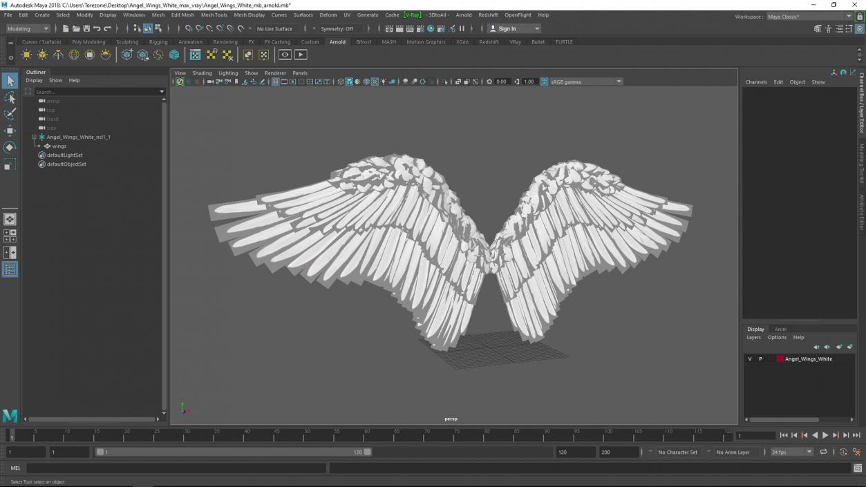 Angel Wings White 3D