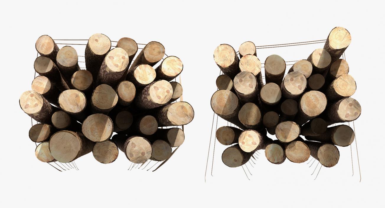 Pile of Wood Logs 3D