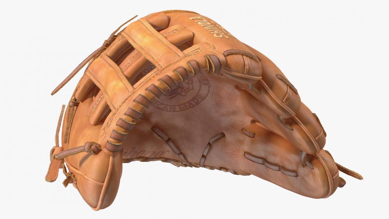 3D Outfield Pitcher Baseball Glove Shinola Fur model