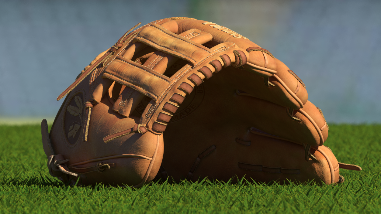 3D Outfield Pitcher Baseball Glove Shinola Fur model