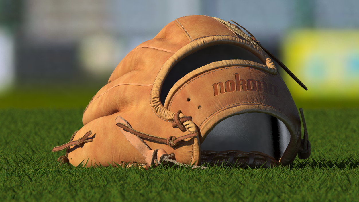 3D Outfield Pitcher Baseball Glove Shinola Fur model