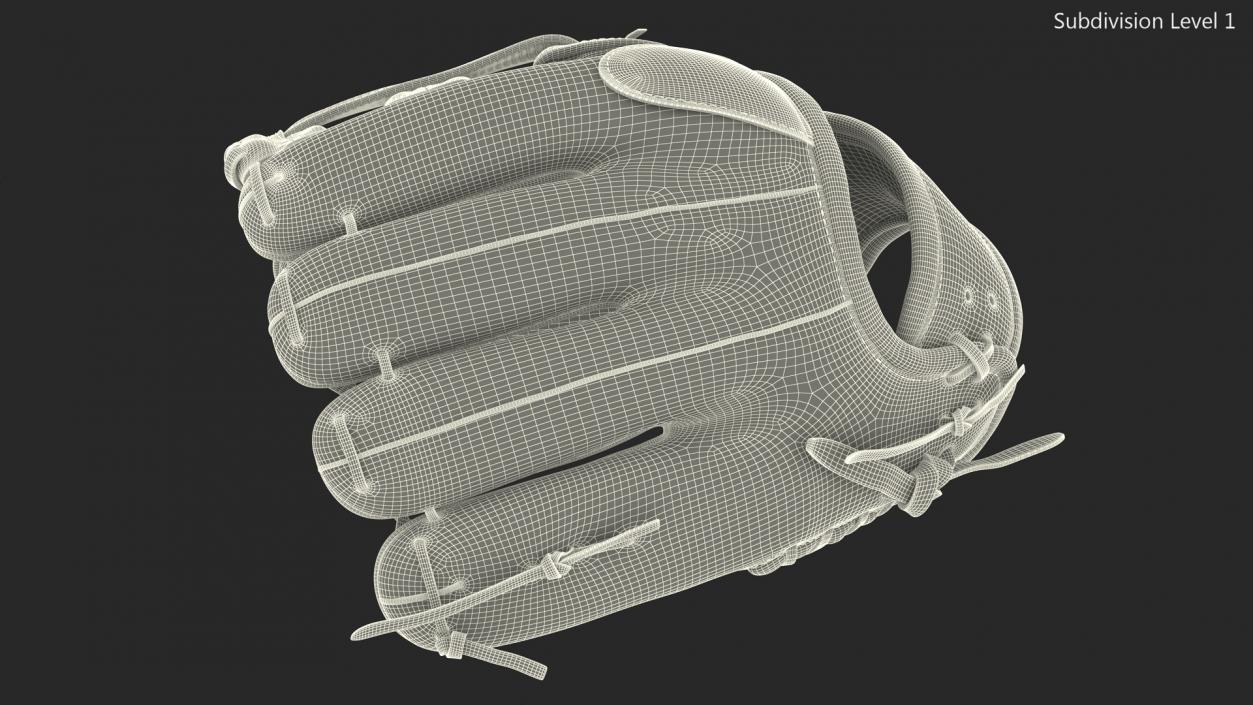 3D Outfield Pitcher Baseball Glove Shinola Fur model