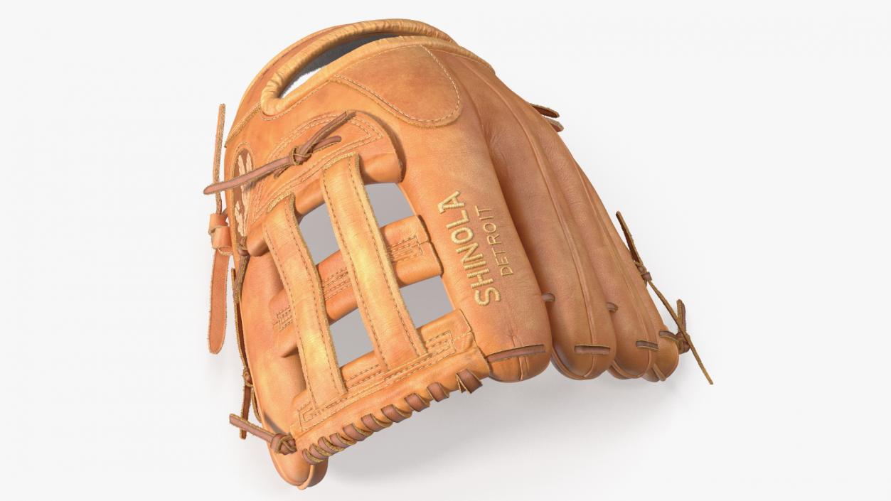 3D Outfield Pitcher Baseball Glove Shinola Fur model