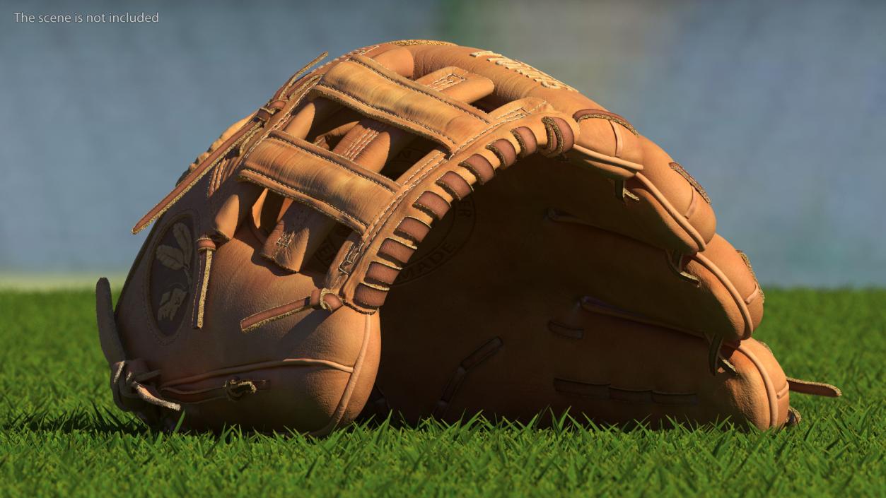 3D Outfield Pitcher Baseball Glove Shinola Fur model