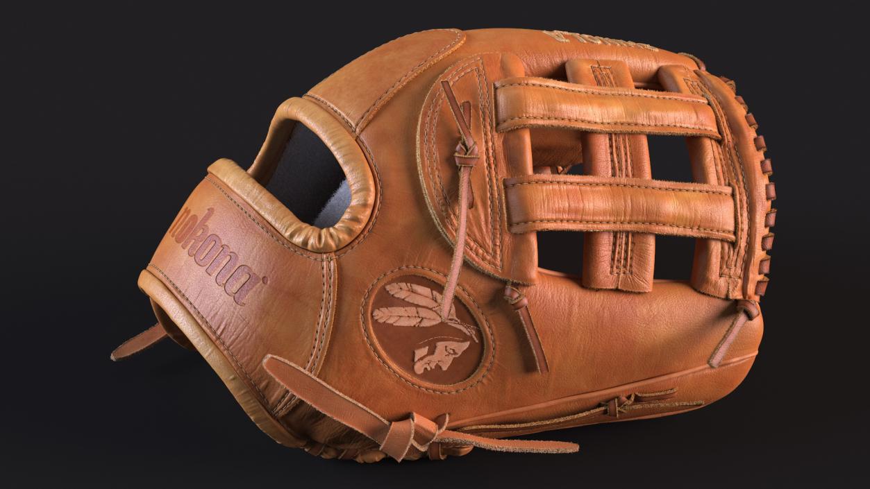 3D Outfield Pitcher Baseball Glove Shinola Fur model