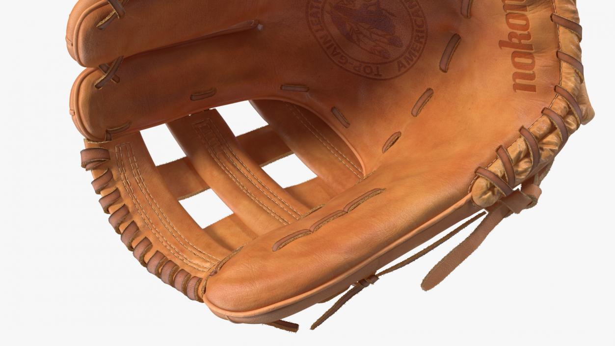 3D Outfield Pitcher Baseball Glove Shinola Fur model