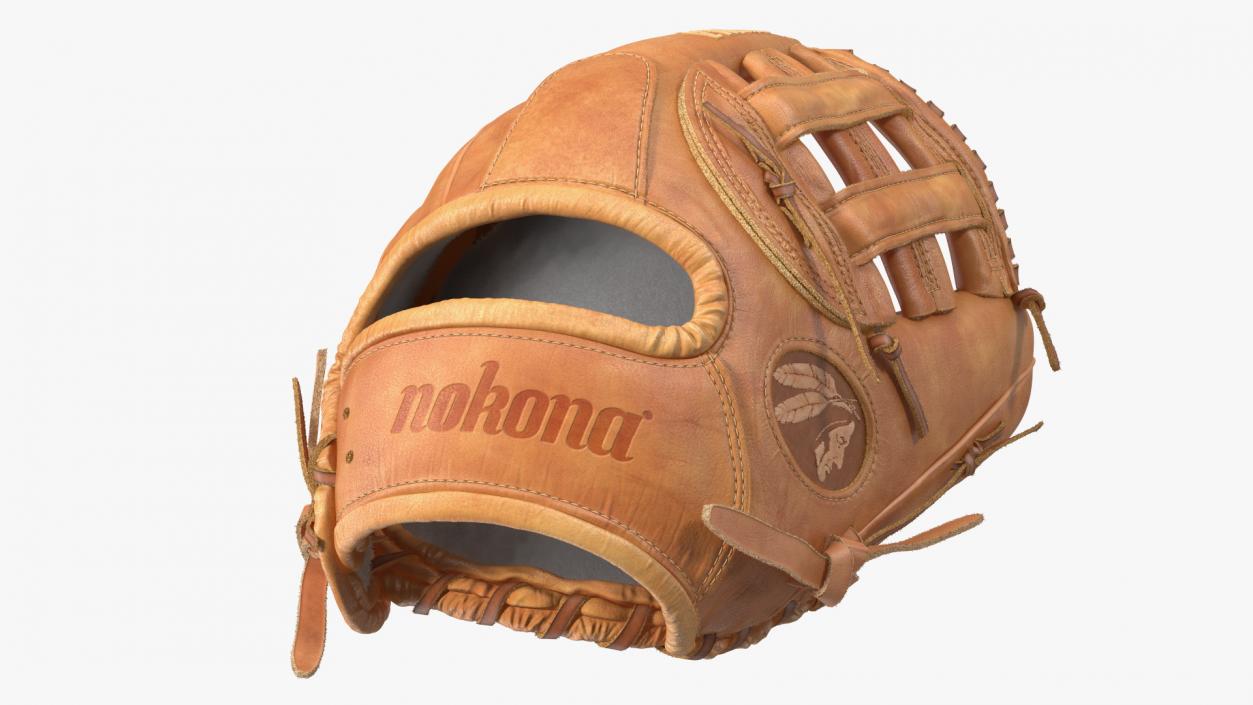 3D Outfield Pitcher Baseball Glove Shinola Fur model