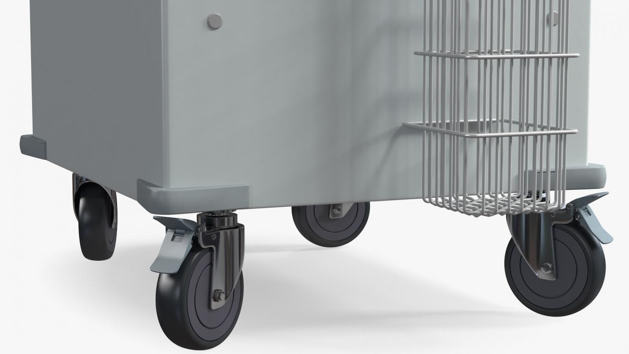 3D General Purpose Medical Cart with Organizer model