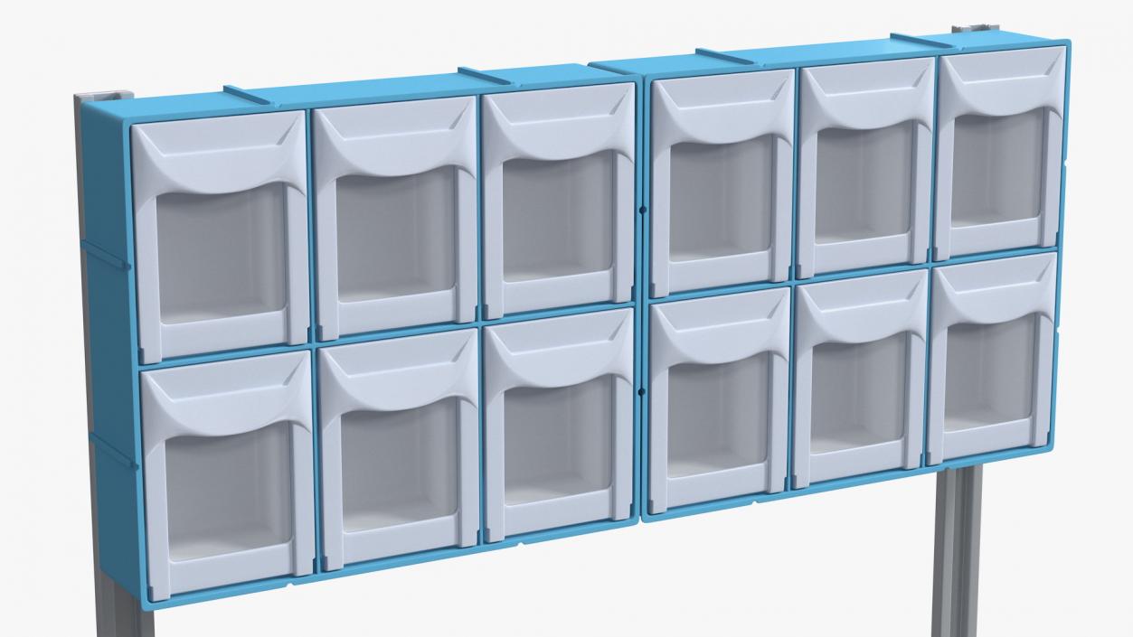 3D General Purpose Medical Cart with Organizer model