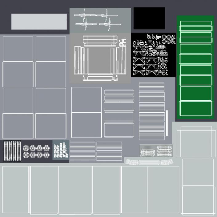 3D General Purpose Medical Cart with Organizer model