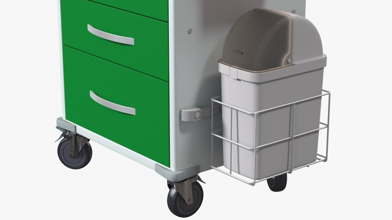 3D General Purpose Medical Cart with Organizer model