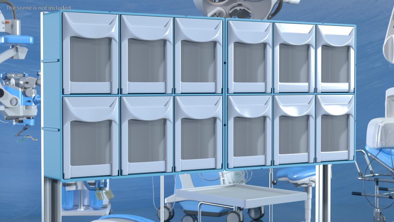 3D General Purpose Medical Cart with Organizer model