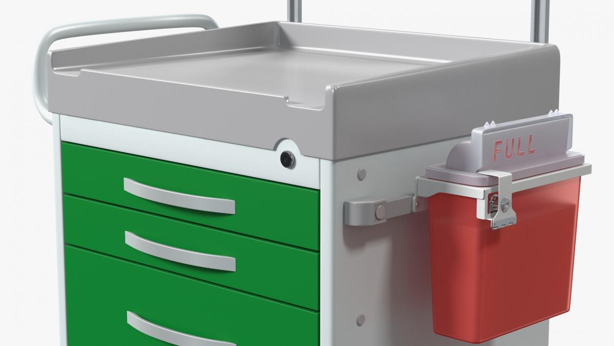 3D General Purpose Medical Cart with Organizer model