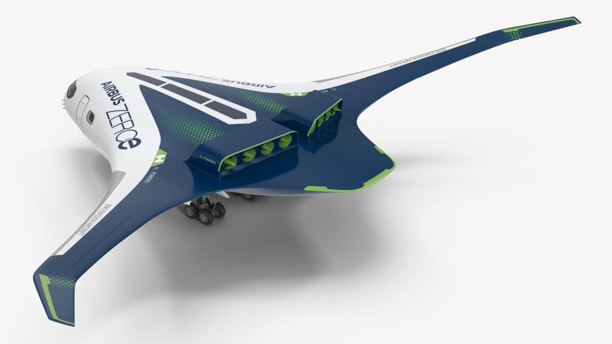 3D Airbus ZEROe Blended-Wing Body Rigged for Cinema 4D