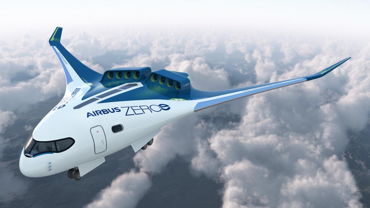 Airbus ZEROe Blended-Wing Body Rigged 3D