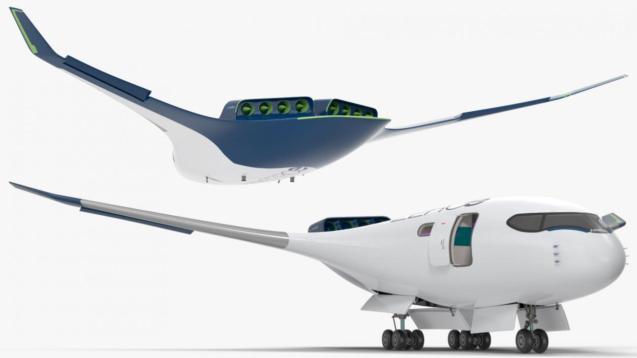 3D Airbus ZEROe Blended-Wing Body Rigged for Cinema 4D