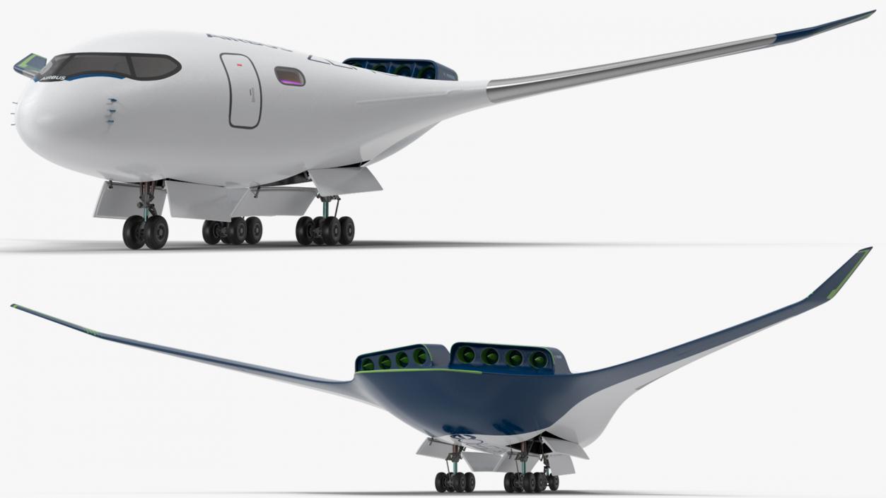 Airbus ZEROe Blended-Wing Body Rigged 3D