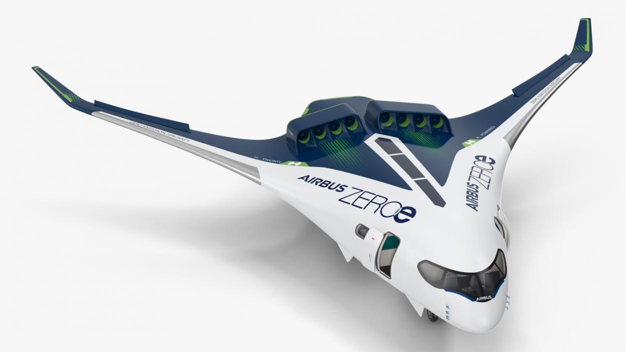 3D Airbus ZEROe Blended-Wing Body Rigged for Cinema 4D