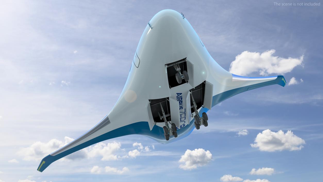 3D Airbus ZEROe Blended-Wing Body Rigged for Cinema 4D