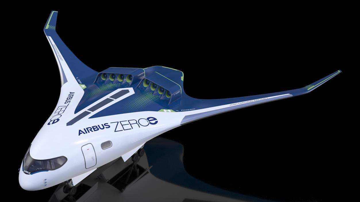 3D Airbus ZEROe Blended-Wing Body Rigged for Cinema 4D