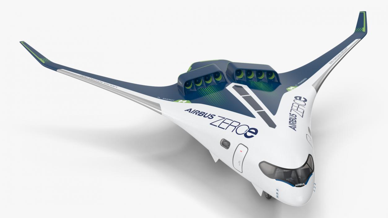 3D Airbus ZEROe Blended-Wing Body Rigged for Cinema 4D