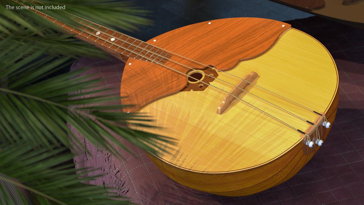 Domra Alto Three String Folk Instrument 3D model