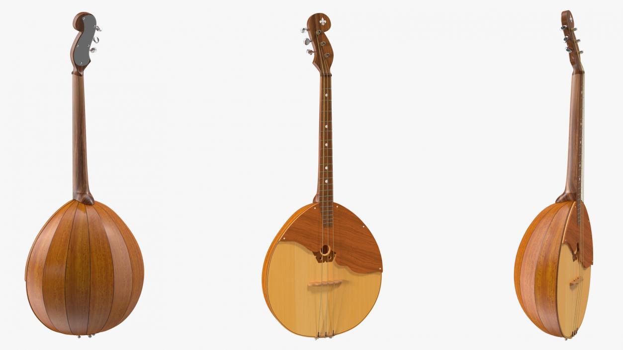 Domra Alto Three String Folk Instrument 3D model