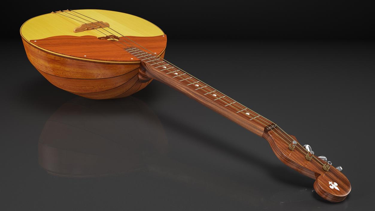 Domra Alto Three String Folk Instrument 3D model