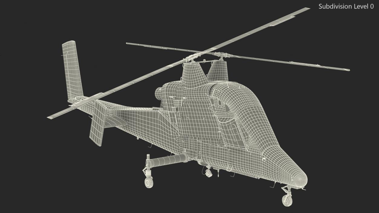 Synchropter Helicopter Rigged 3D model