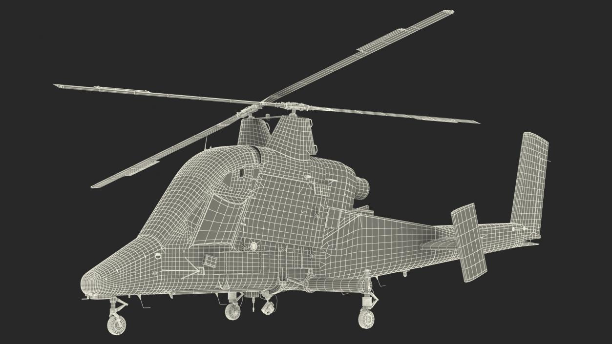 Synchropter Helicopter Rigged 3D model