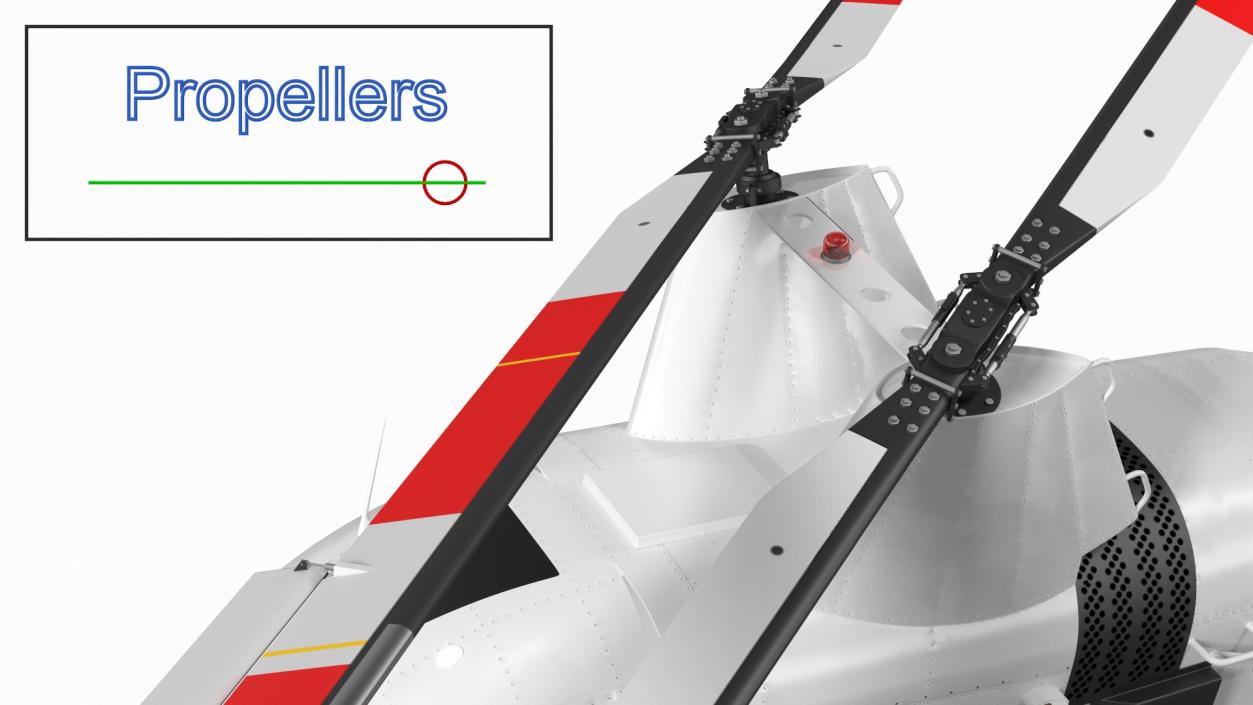 Synchropter Helicopter Rigged 3D model