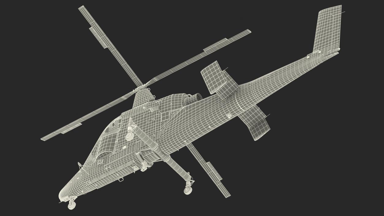 Synchropter Helicopter Rigged 3D model