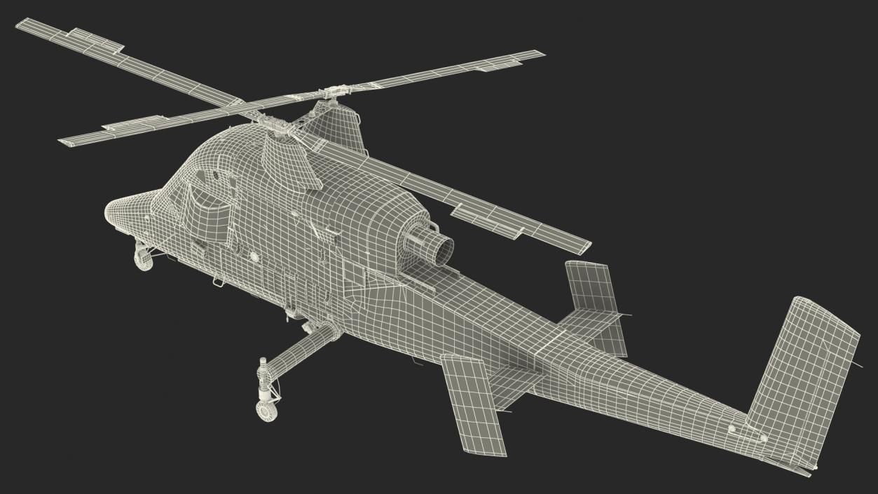 Synchropter Helicopter Rigged 3D model