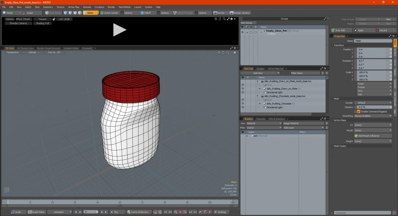 3D model Empty Glass Pot