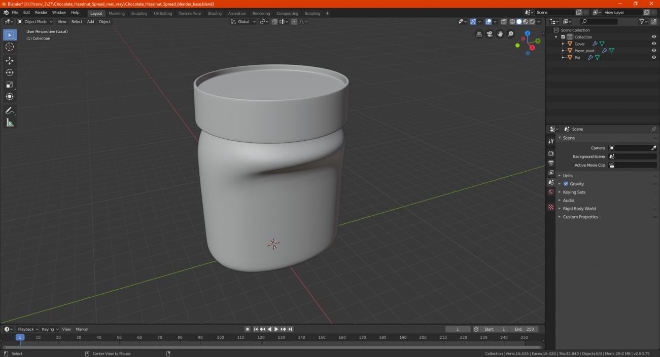 3D model Empty Glass Pot