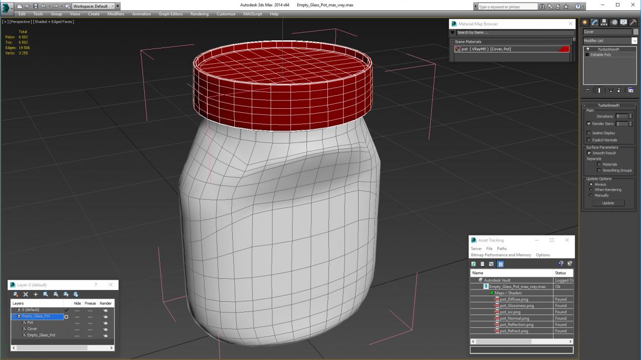 3D model Empty Glass Pot