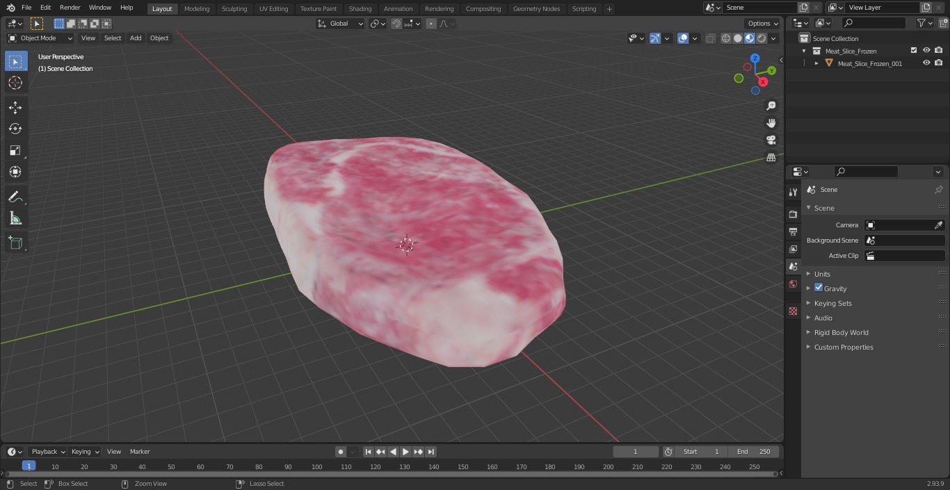 Meat Slice Frozen 3D