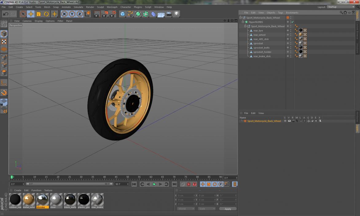 Sport Motorcycle Back Wheel 3D