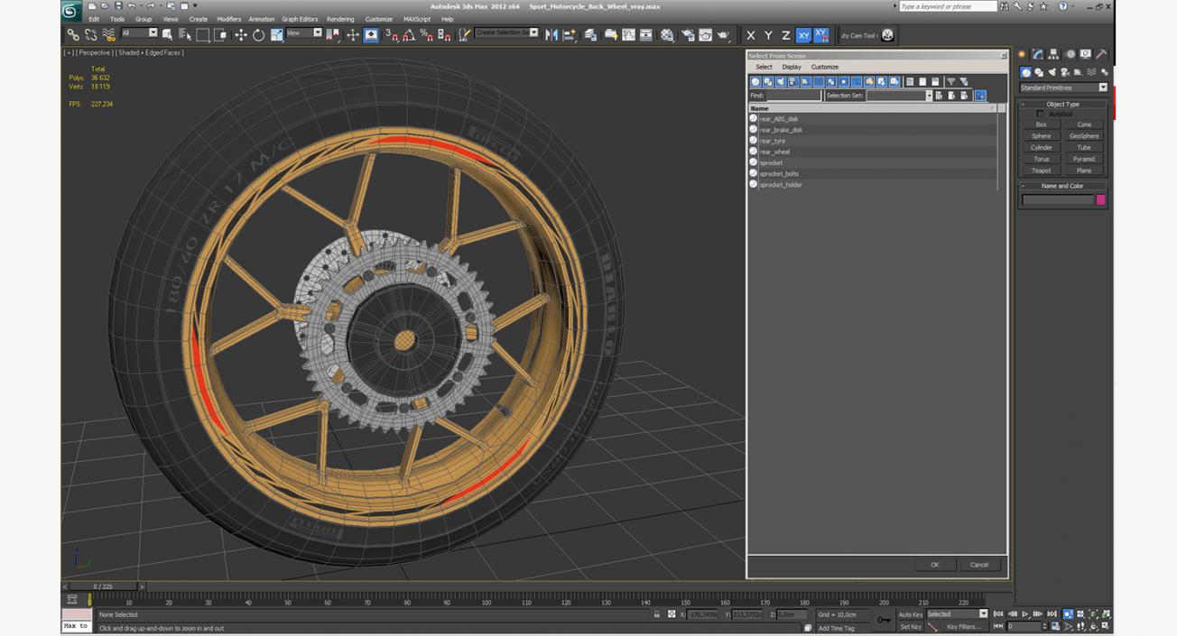 Sport Motorcycle Back Wheel 3D